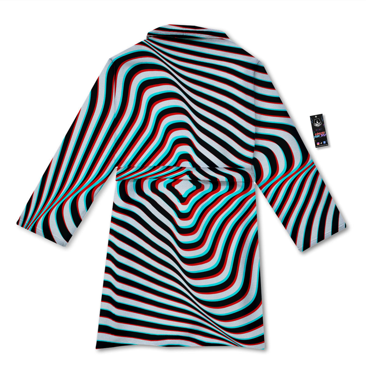 Illusion Anaglyph Optical Print Bathrobe-grizzshop