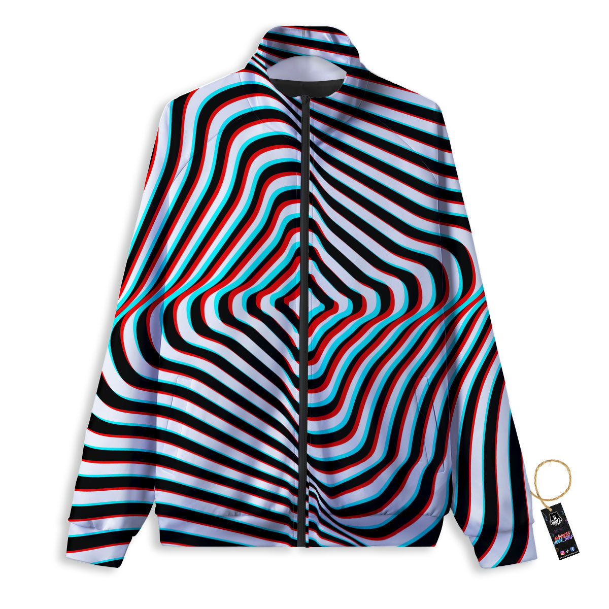 Illusion Anaglyph Optical Print Track Jacket-grizzshop