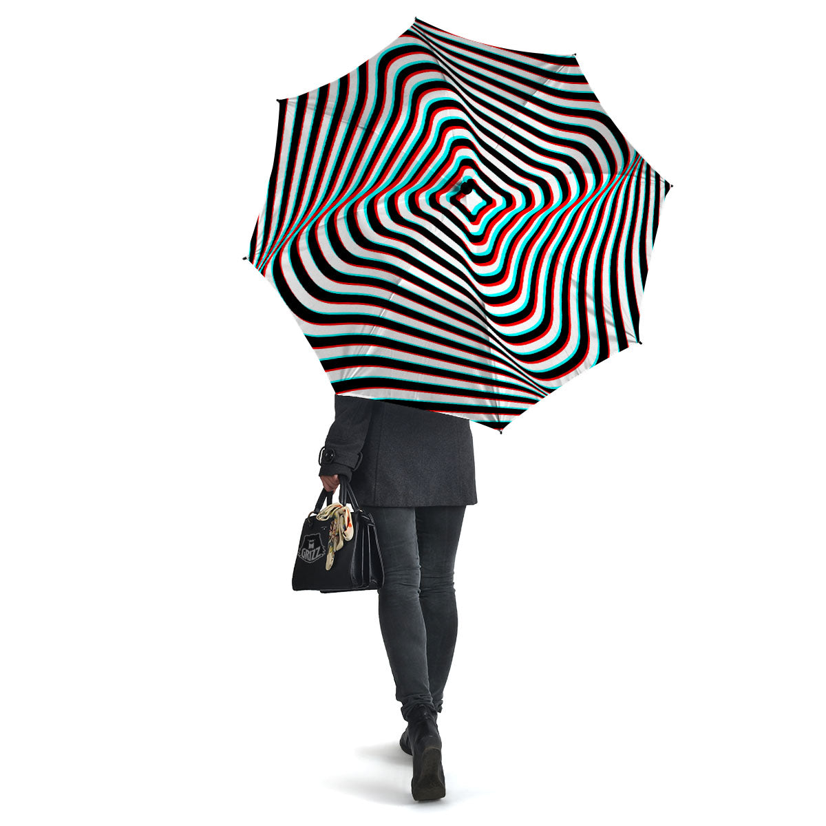 Illusion Anaglyph Optical Print Umbrella-grizzshop