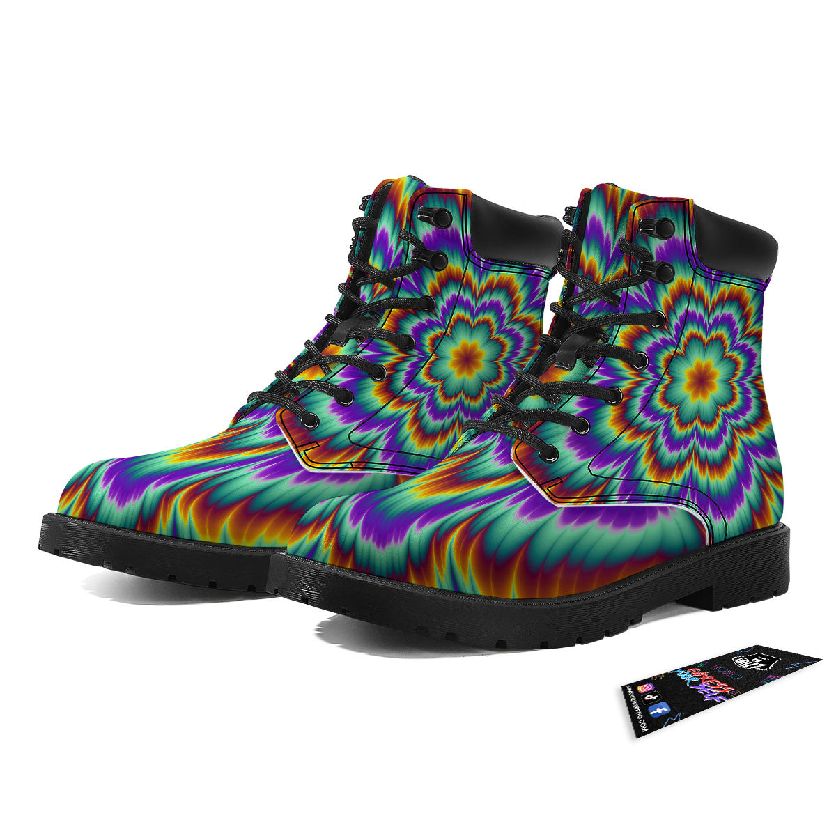 Illusion Optical Explosion Psychedelic Boots-grizzshop