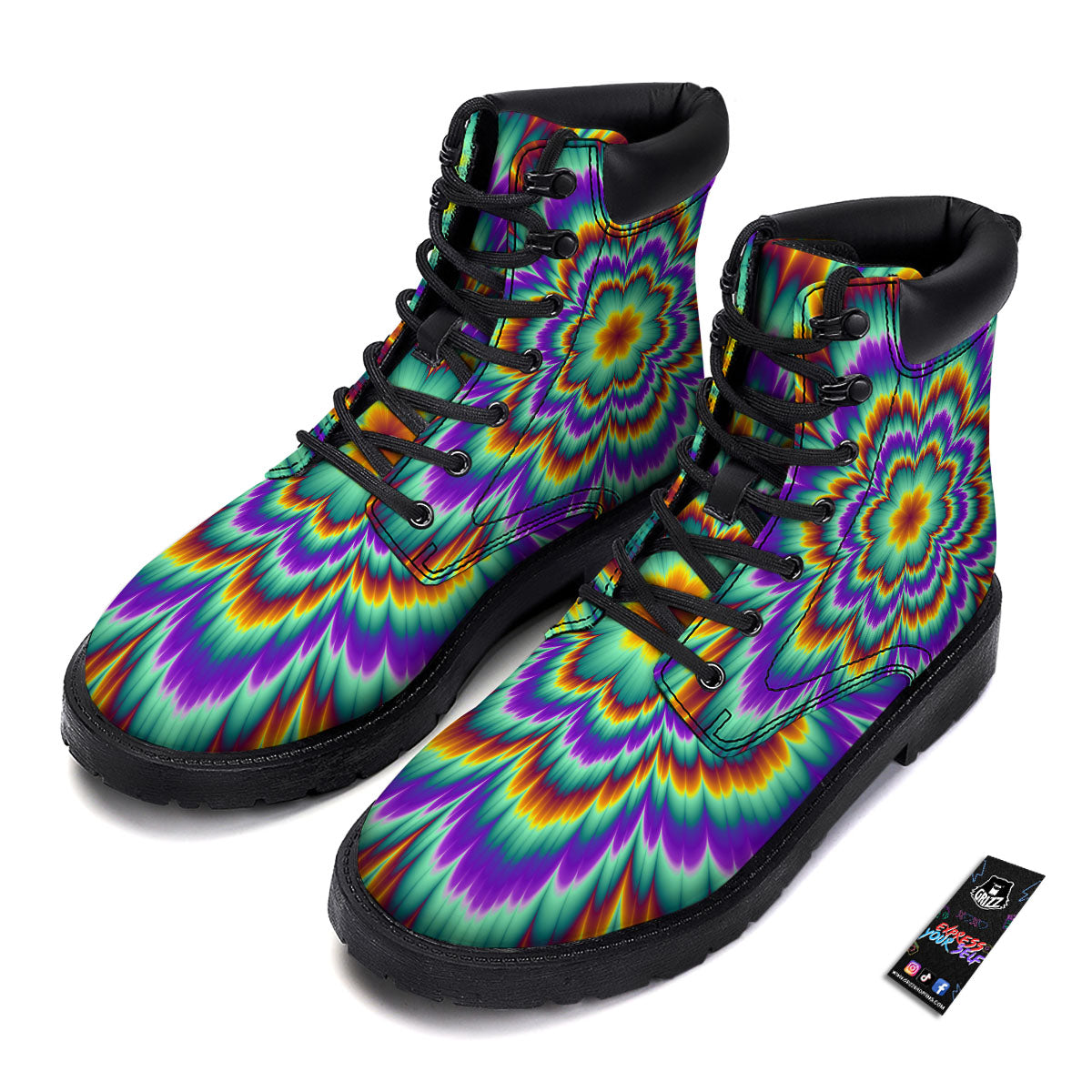 Illusion Optical Explosion Psychedelic Boots-grizzshop