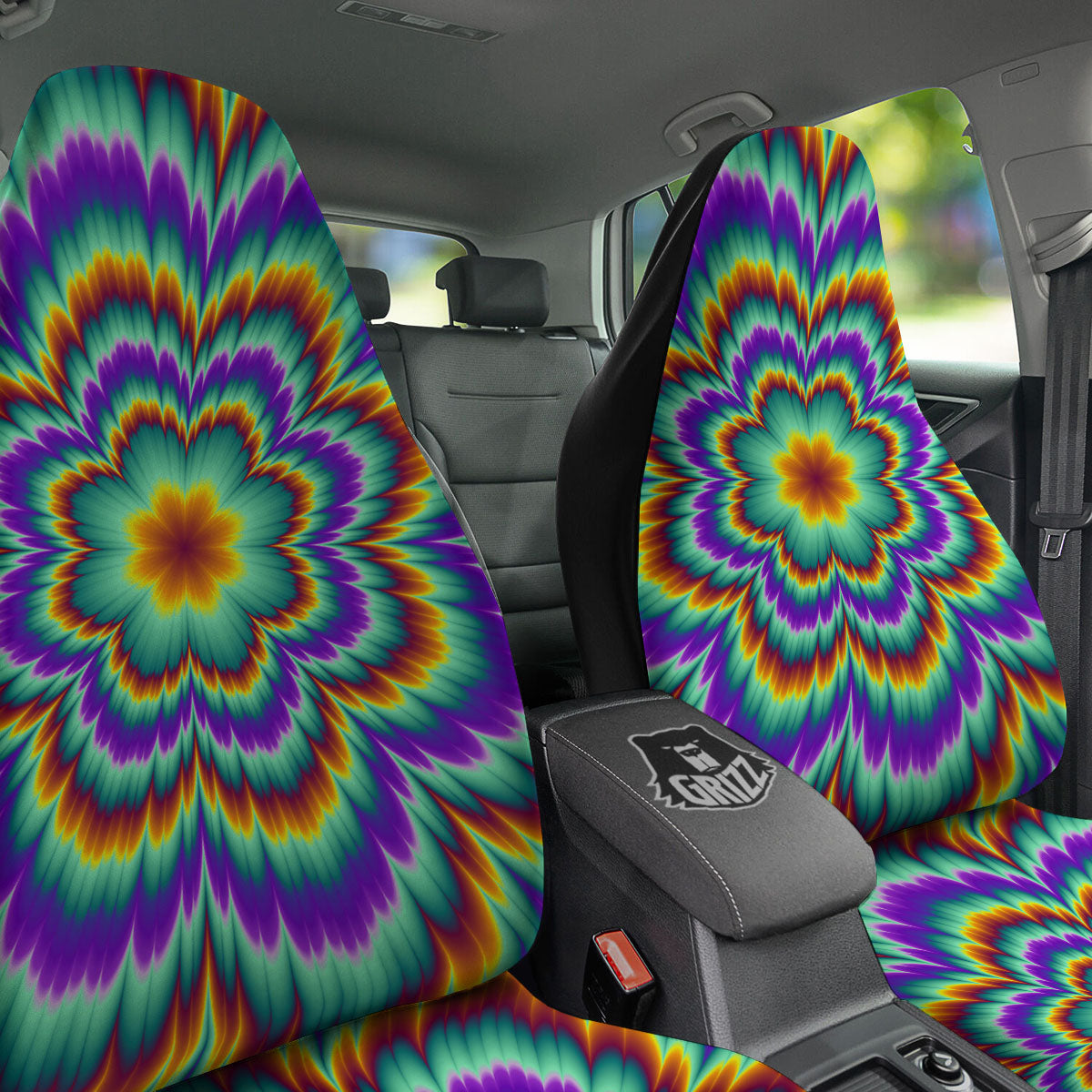 Illusion Optical Explosion Psychedelic Car Seat Covers-grizzshop