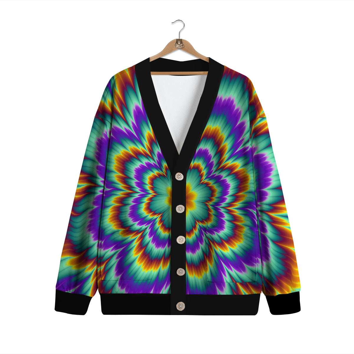 Illusion Optical Explosion Psychedelic Cardigan-grizzshop
