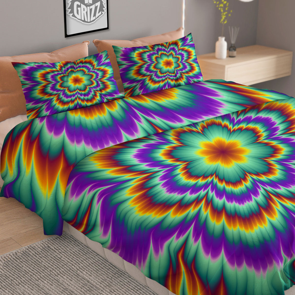 Howling Wolf At The Full Moon Print Duvet Cover Bedding Set