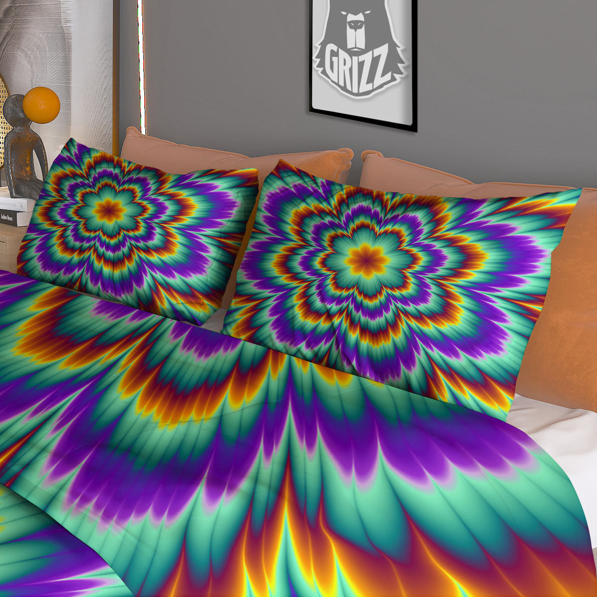 Howling Wolf At The Full Moon Print Duvet Cover Bedding Set