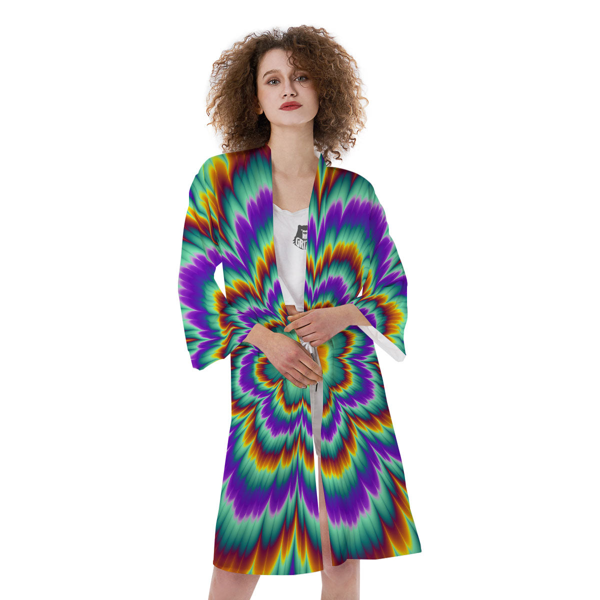 Illusion Optical Explosion Psychedelic Kimono-grizzshop