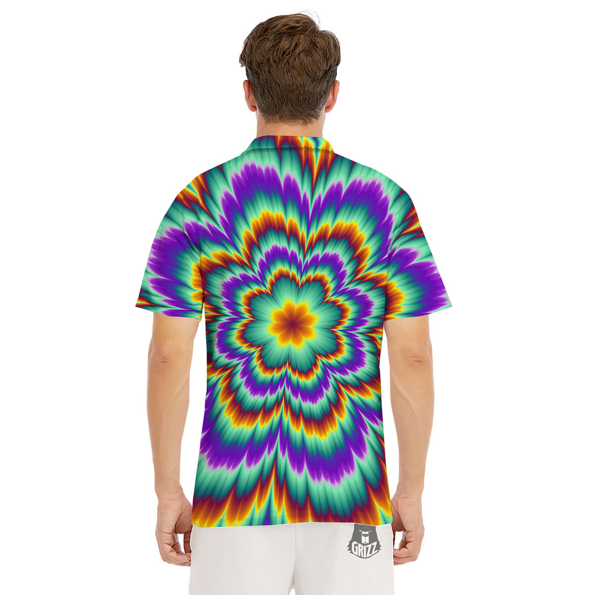 Illusion Optical Explosion Psychedelic Men's Golf Shirts-grizzshop