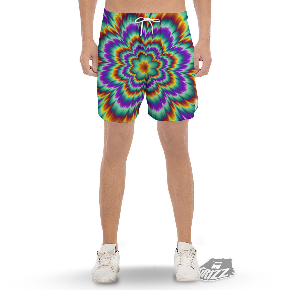 Illusion Optical Explosion Psychedelic Men's Gym Shorts-grizzshop