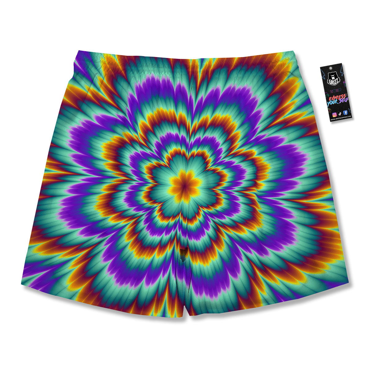 Illusion Optical Explosion Psychedelic Men's Running Shorts-grizzshop