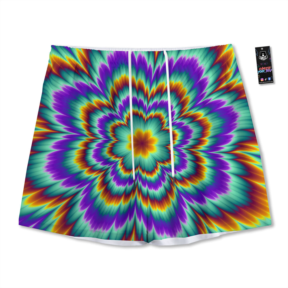 Illusion Optical Explosion Psychedelic Mesh Shorts