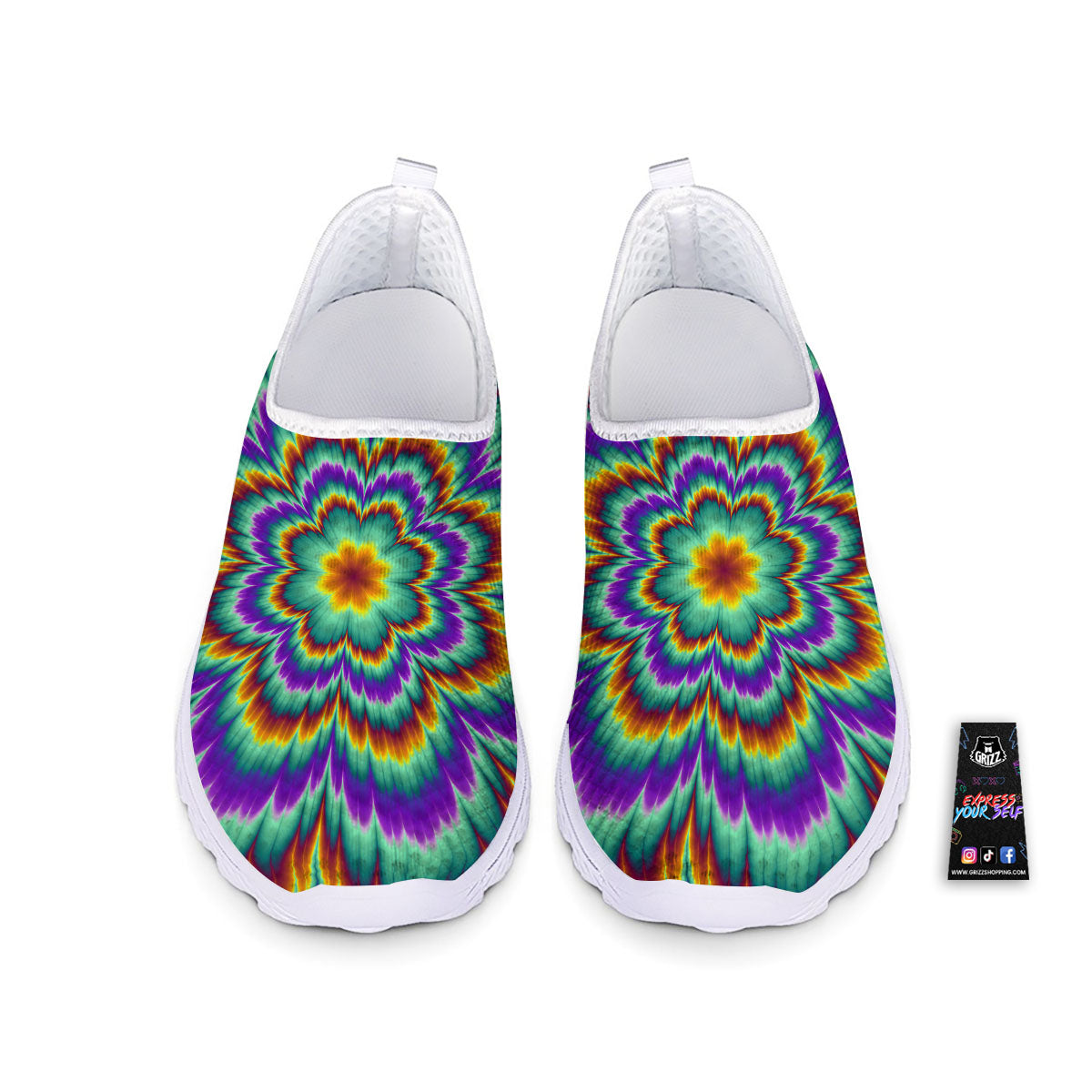 Illusion Optical Explosion Psychedelic Nurse Shoes-grizzshop
