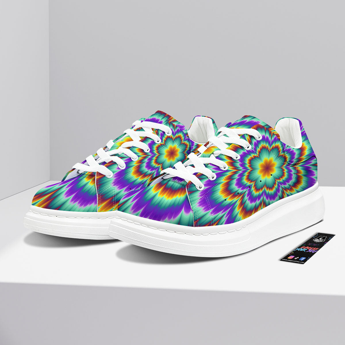 Illusion Optical Explosion Psychedelic Platform Shoes-grizzshop
