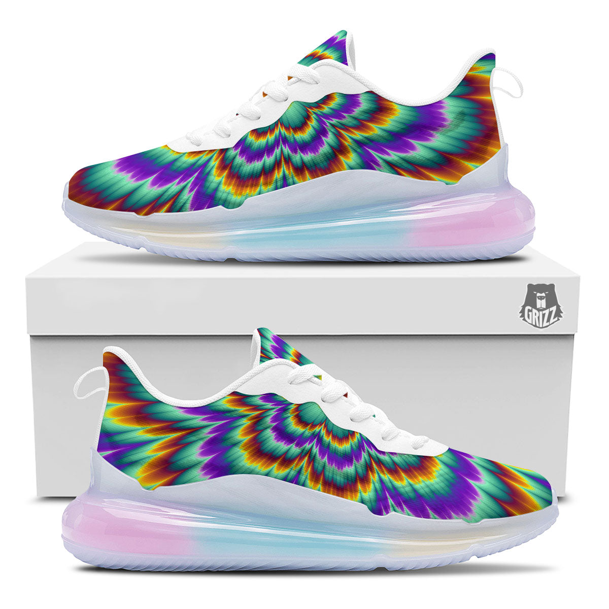 Illusion Optical Explosion Psychedelic Running Sneakers-grizzshop