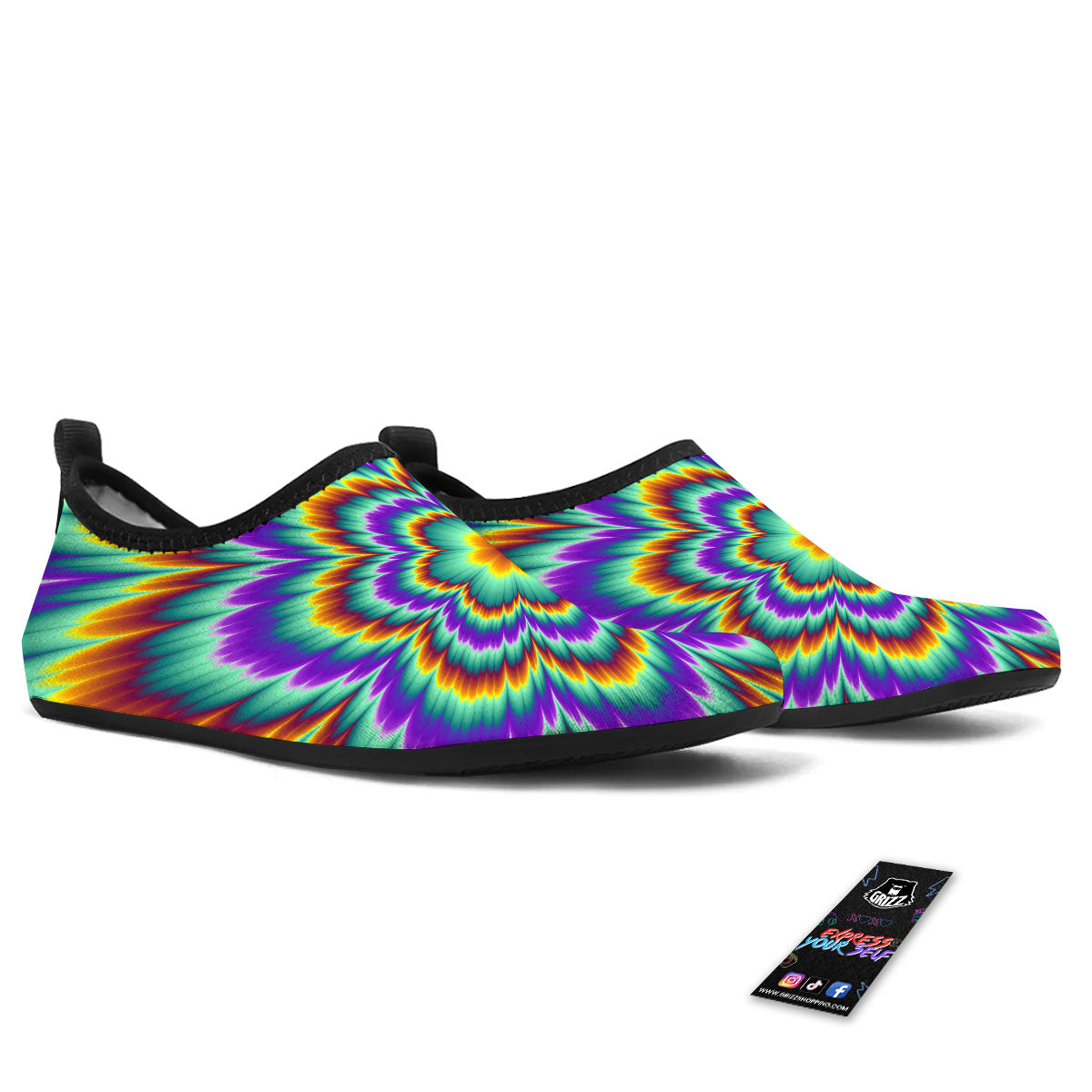 Illusion Optical Explosion Psychedelic Water Shoes-grizzshop