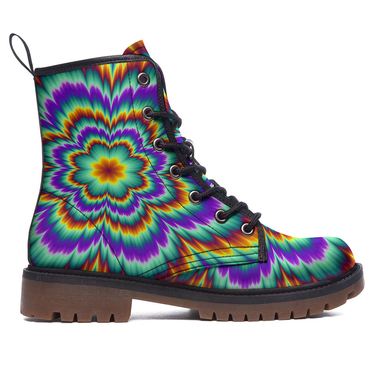 Illusion Optical Explosion Psychedelic Work Boots-grizzshop