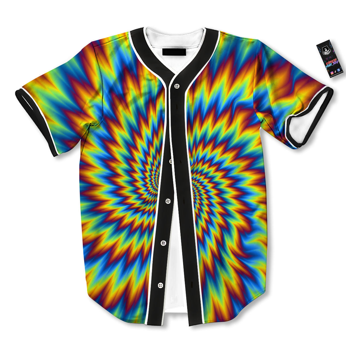 Illusion Optical Psychedelic Expansion Baseball Jersey-grizzshop