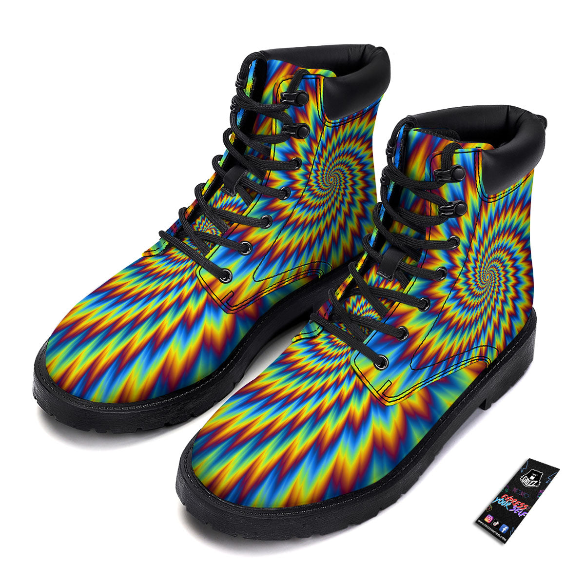 Illusion Optical Psychedelic Expansion Boots-grizzshop