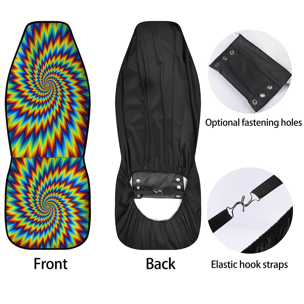 Illusion Optical Psychedelic Expansion Car Seat Covers-grizzshop