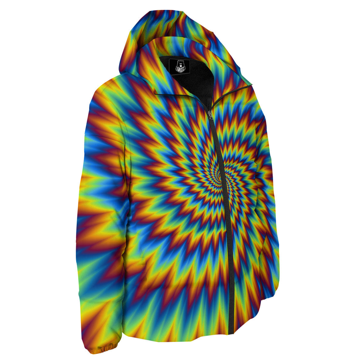 Illusion Optical Psychedelic Expansion Down Jacket-grizzshop