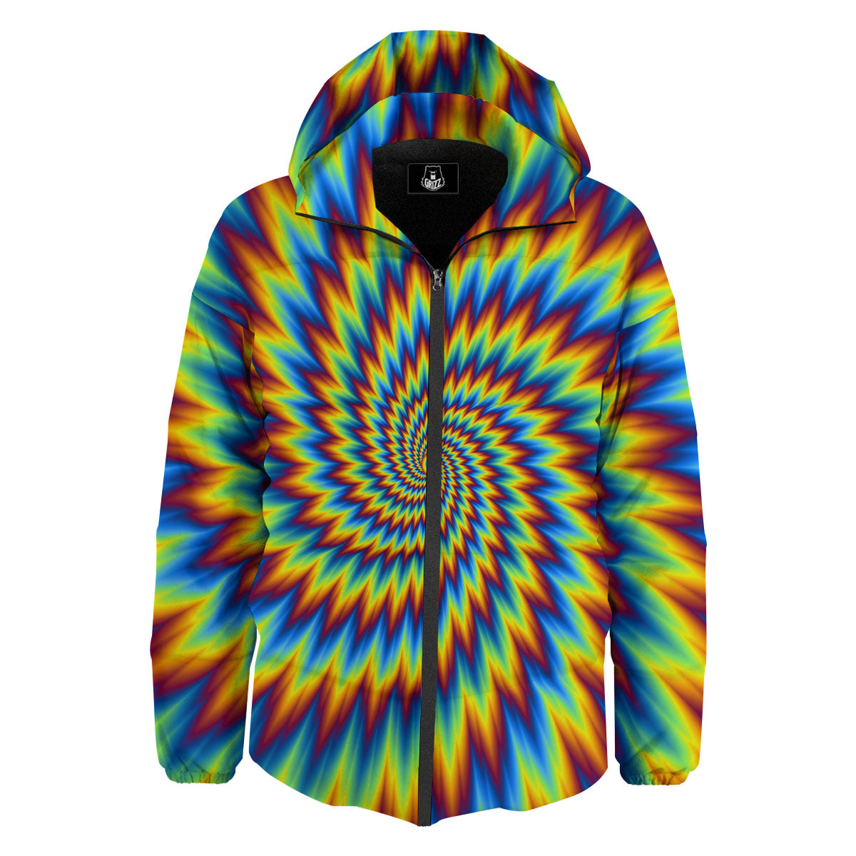 Illusion Optical Psychedelic Expansion Down Jacket-grizzshop