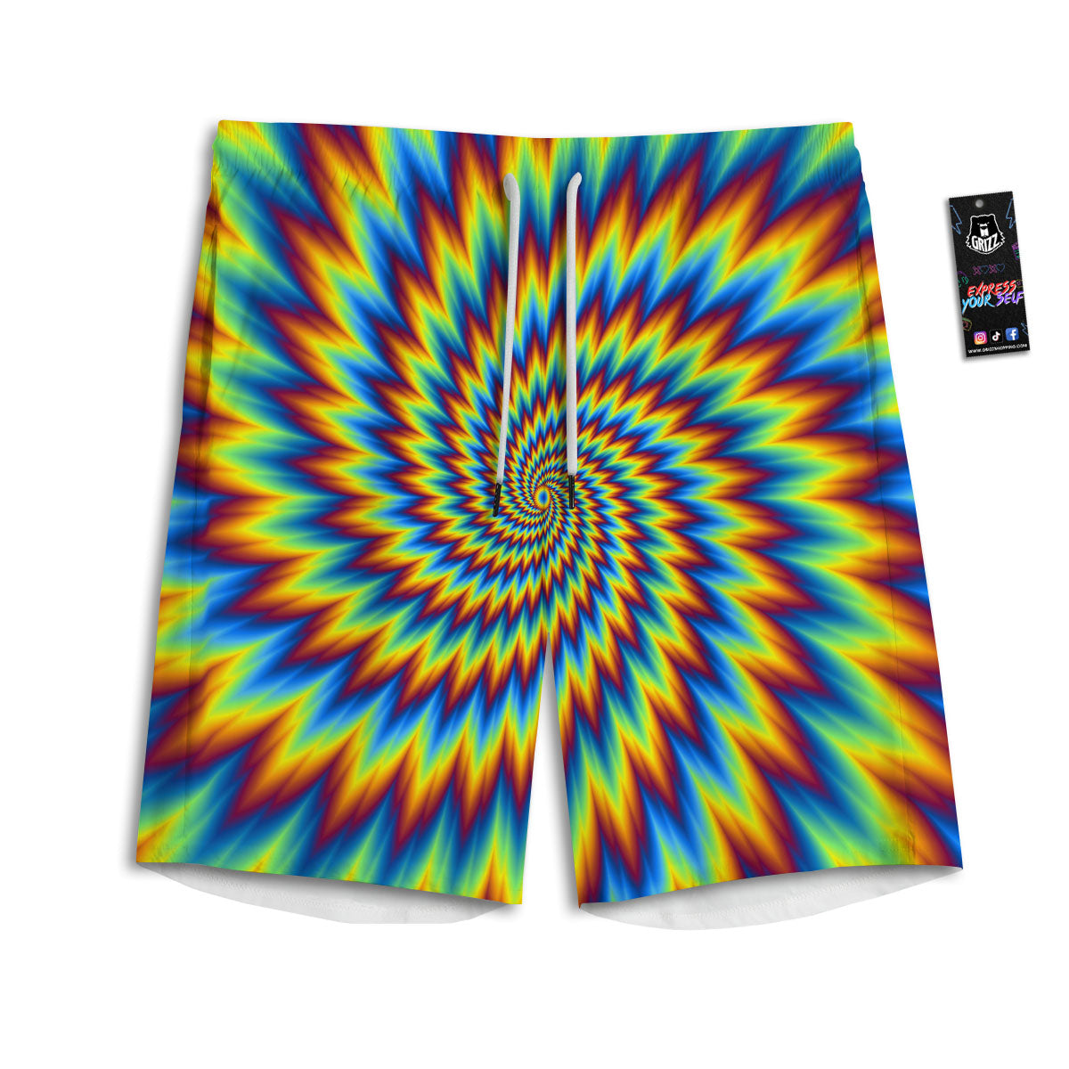 Illusion Optical Psychedelic Expansion Men's Athletic Shorts