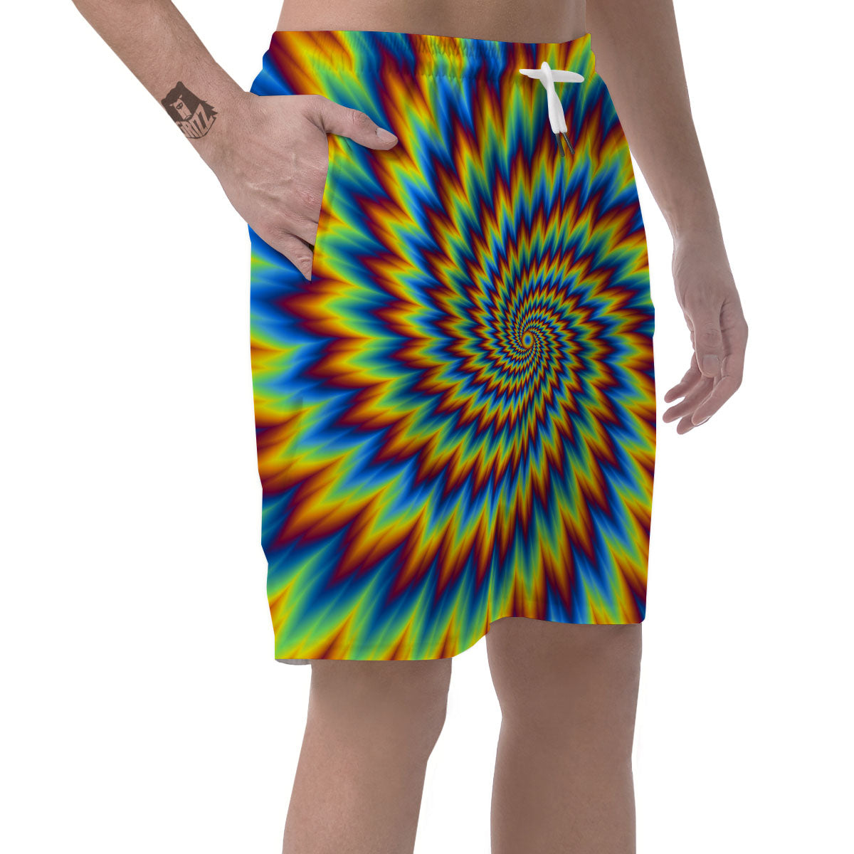 Illusion Optical Psychedelic Expansion Men's Shorts-grizzshop