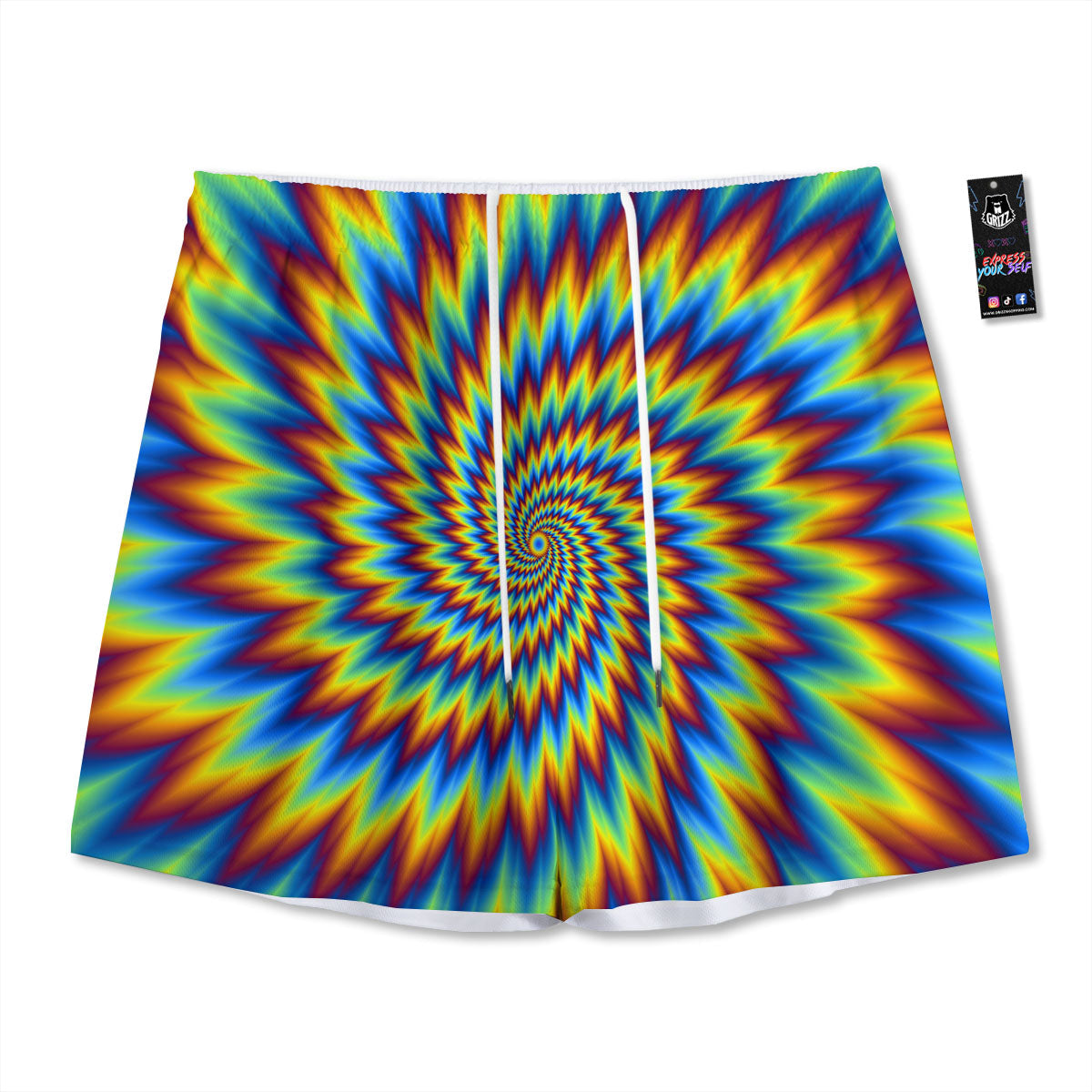 Illusion Optical Psychedelic Expansion Mesh Shorts