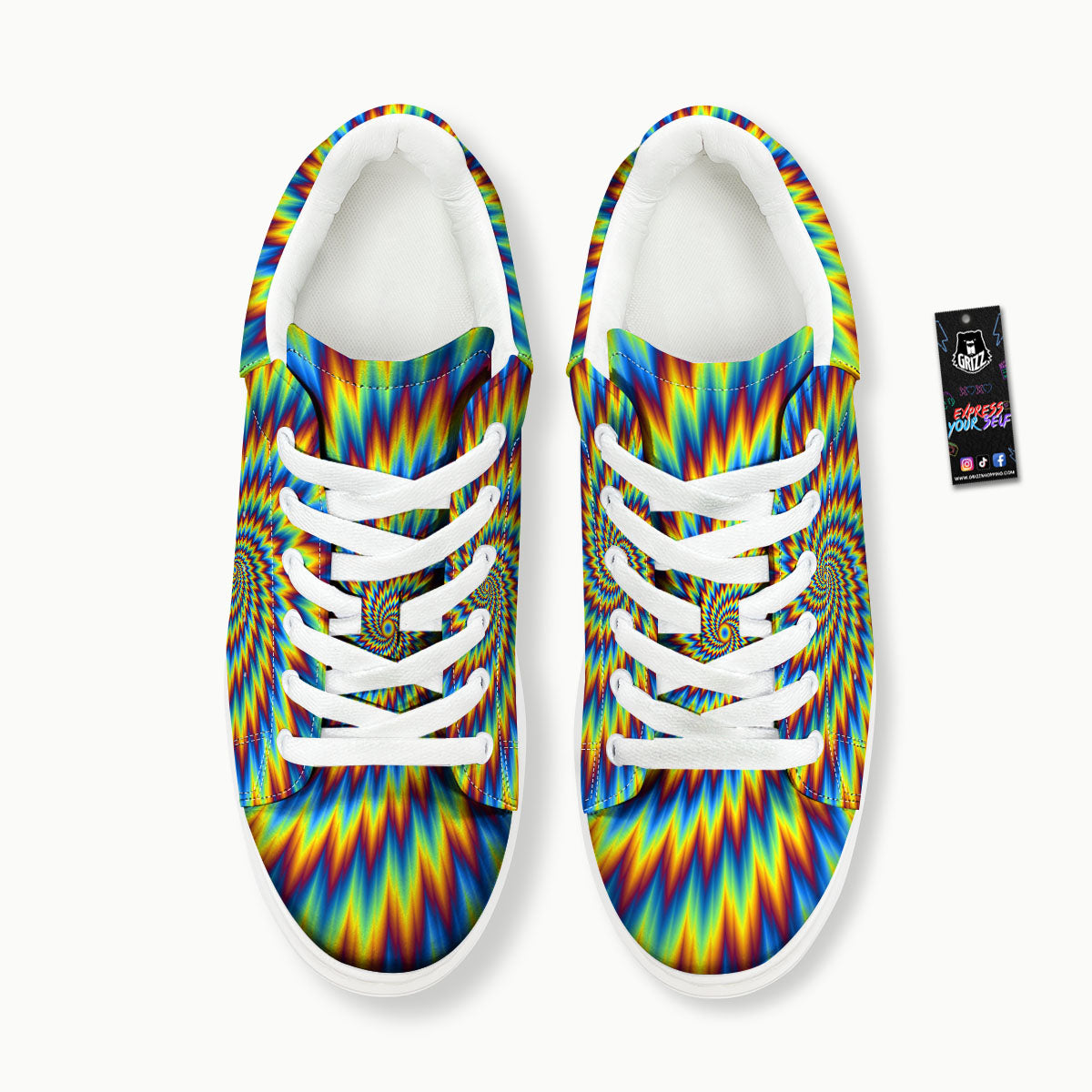 Illusion Optical Psychedelic Expansion Platform Shoes-grizzshop
