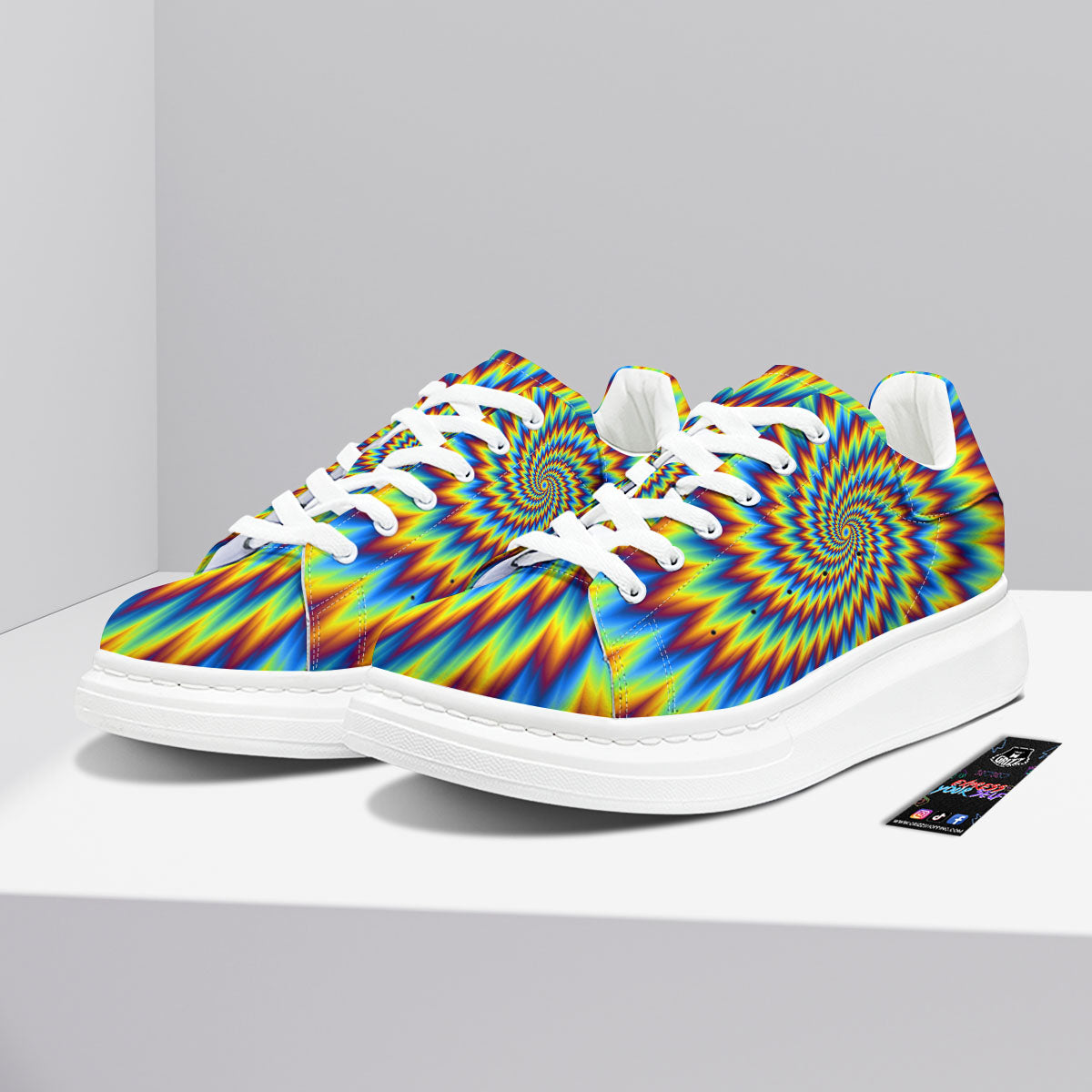 Illusion Optical Psychedelic Expansion Platform Shoes-grizzshop