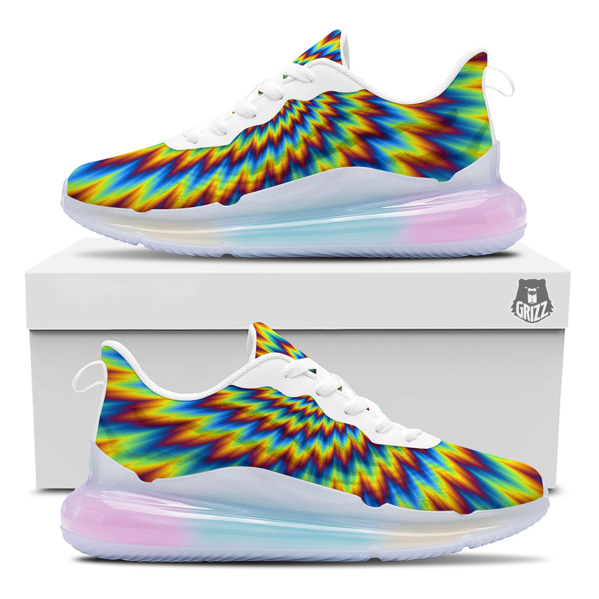 Illusion Optical Psychedelic Expansion Running Sneakers-grizzshop