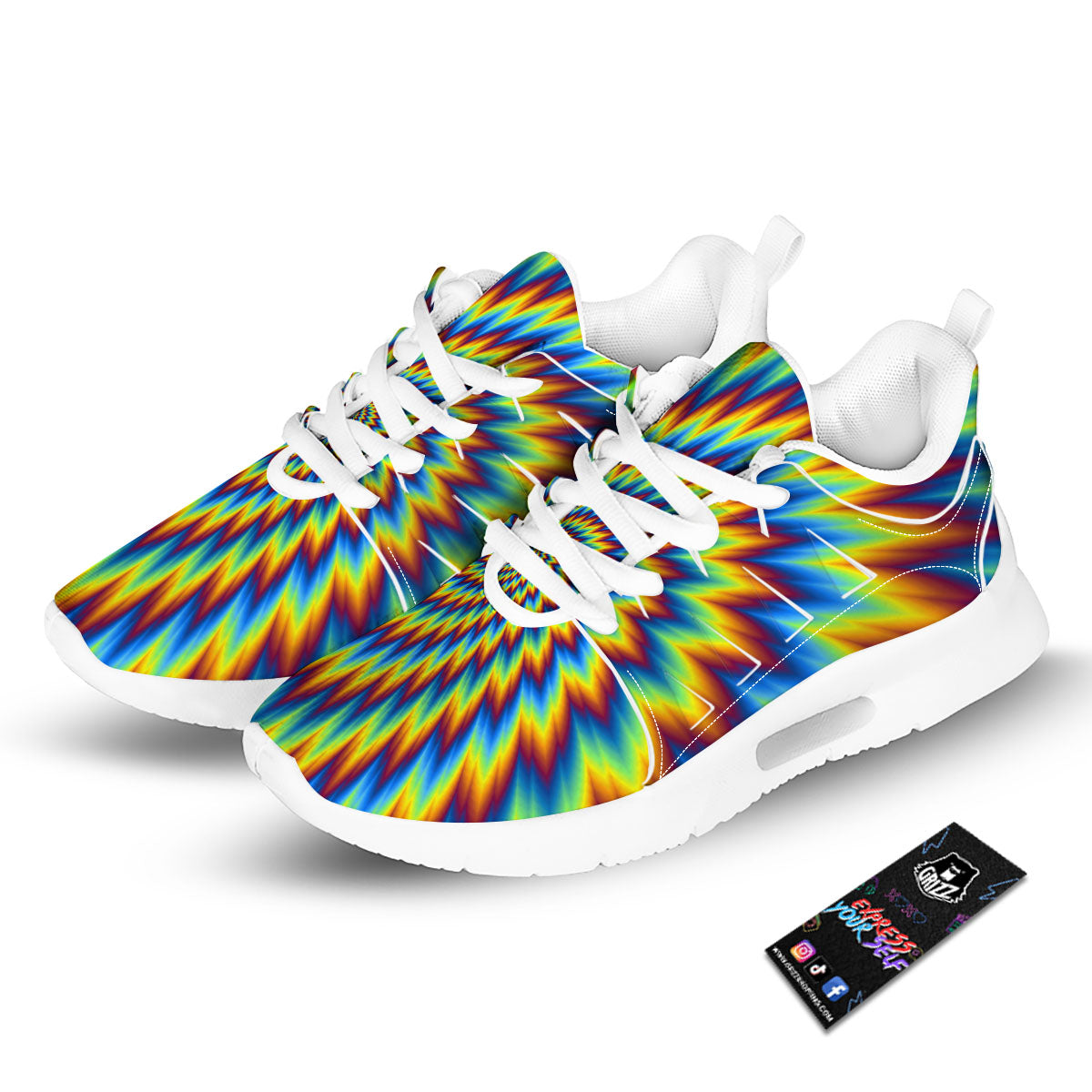 Illusion Optical Psychedelic Expansion Tennis Shoes-grizzshop