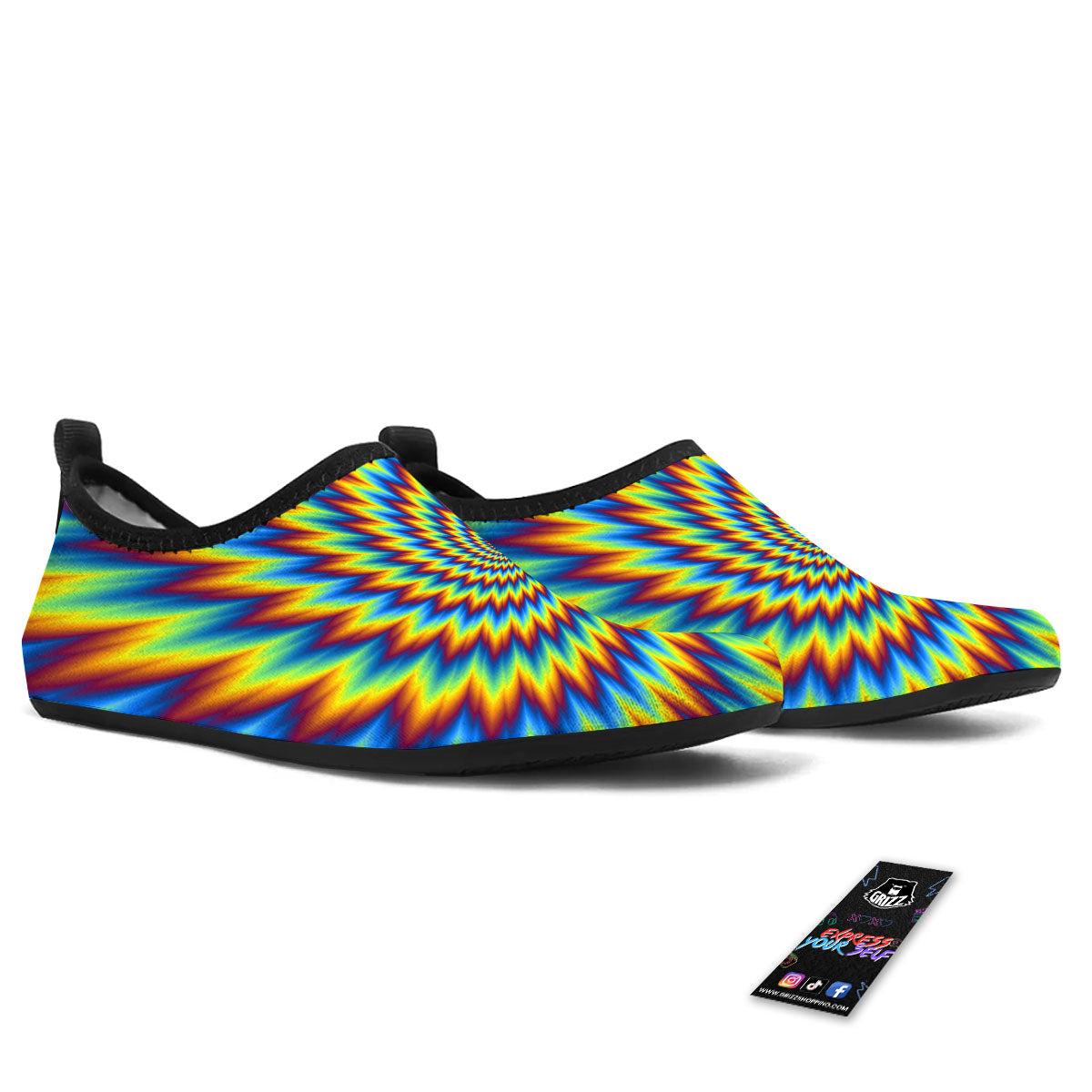 Illusion Optical Psychedelic Expansion Water Shoes-grizzshop