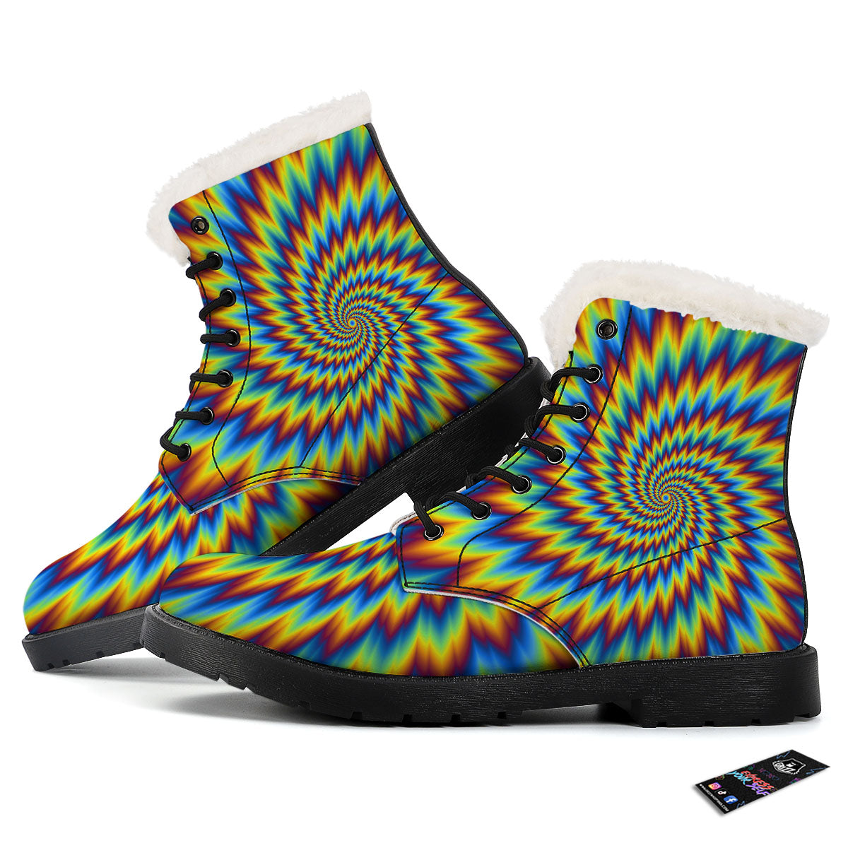 Illusion Optical Psychedelic Expansion Winter Boots-grizzshop