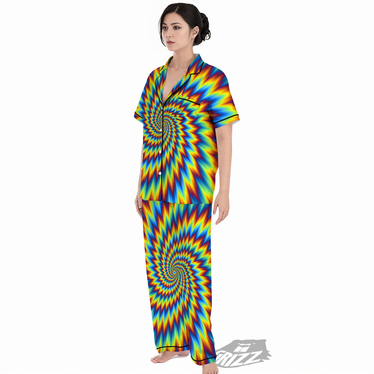 Illusion Optical Psychedelic Expansion Women's Pajamas Set-grizzshop