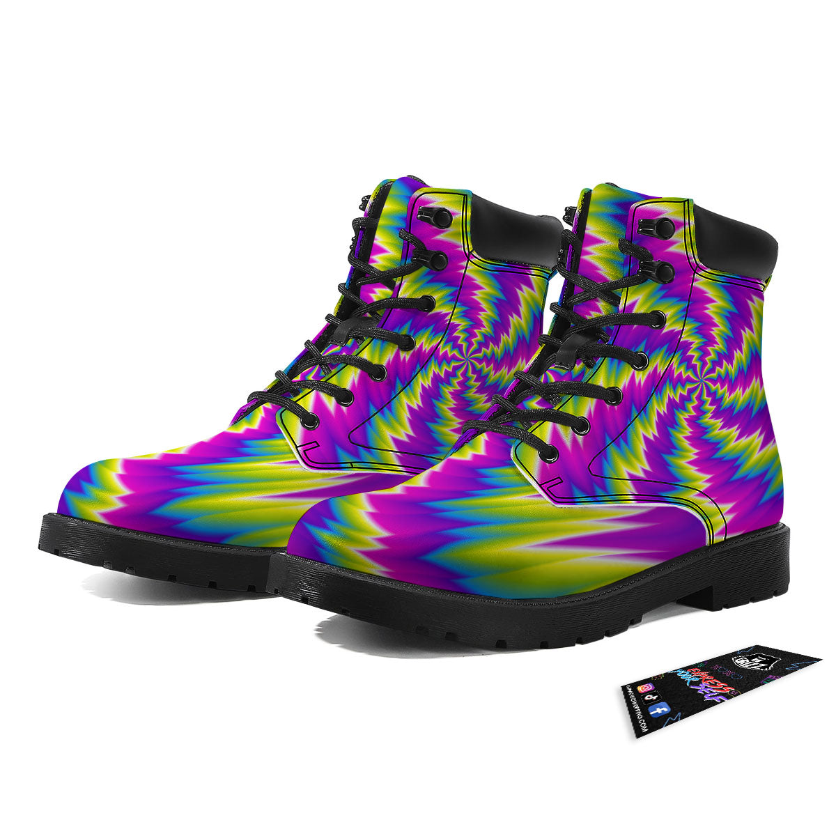 Illusion Optical Psychedelic Radiant Boots-grizzshop
