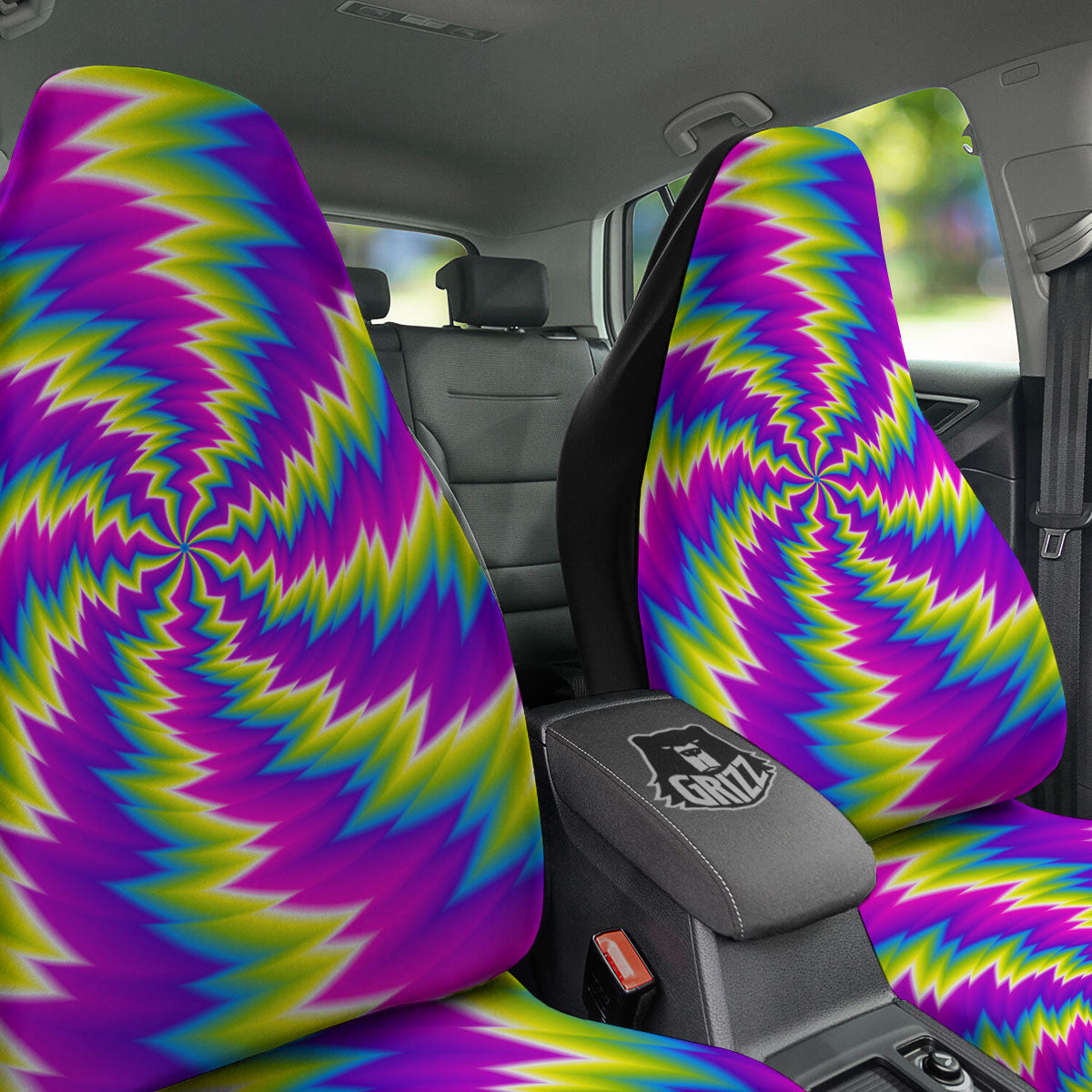 Illusion Optical Psychedelic Radiant Car Seat Covers-grizzshop