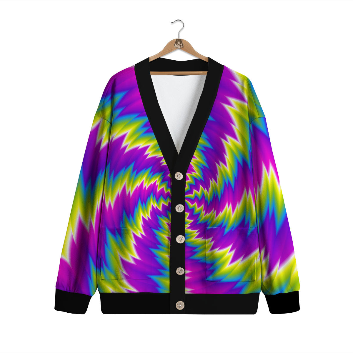 Illusion Optical Psychedelic Radiant Cardigan-grizzshop
