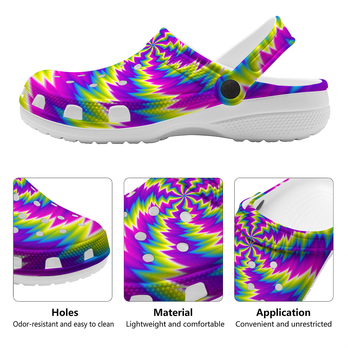 Illusion Optical Psychedelic Radiant Clog-grizzshop