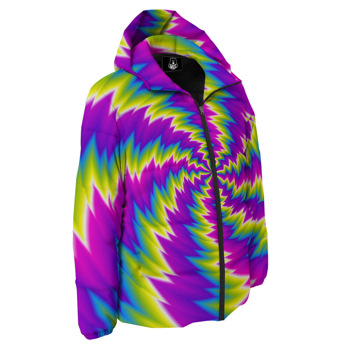 Illusion Optical Psychedelic Radiant Down Jacket-grizzshop