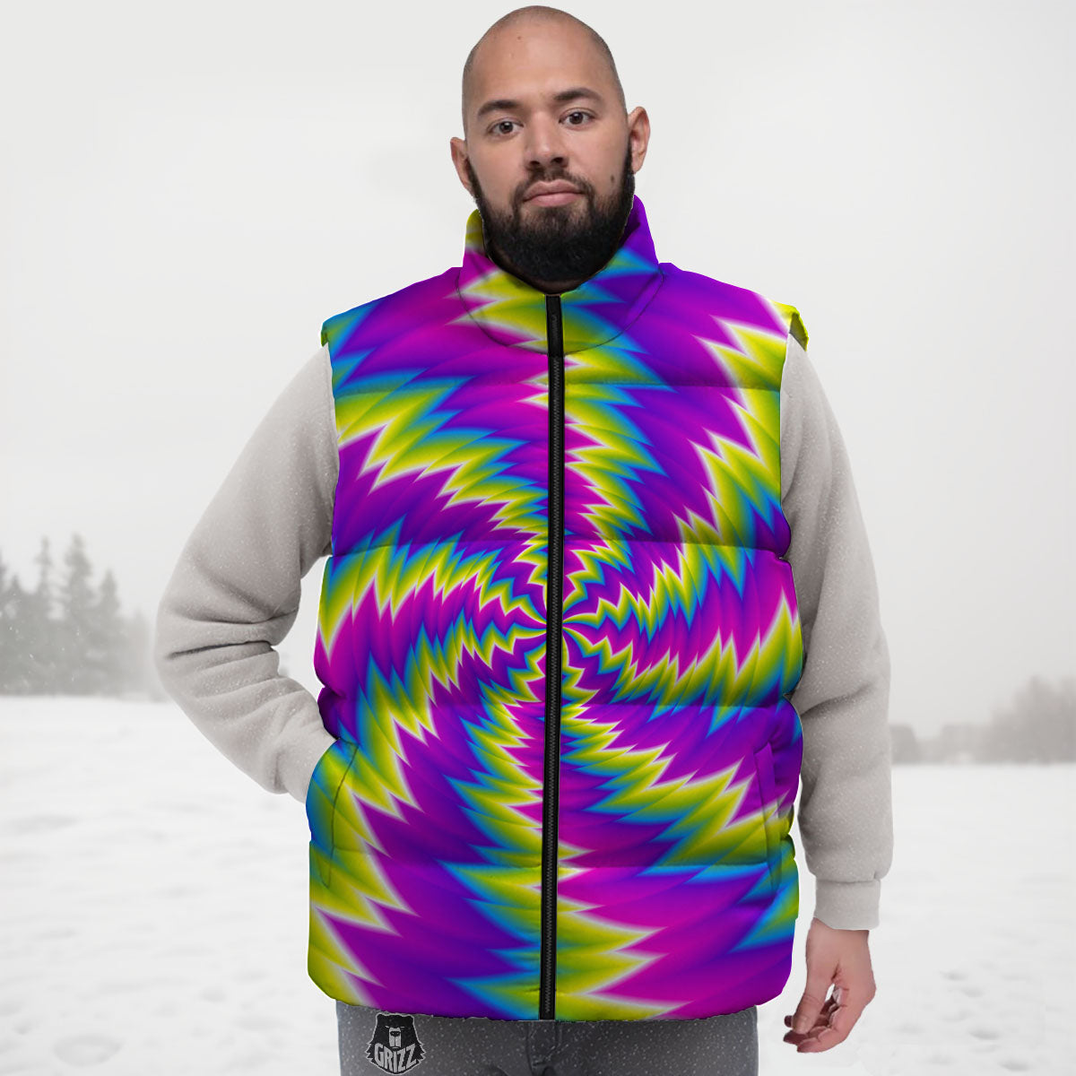 Illusion Optical Psychedelic Radiant Down Vest