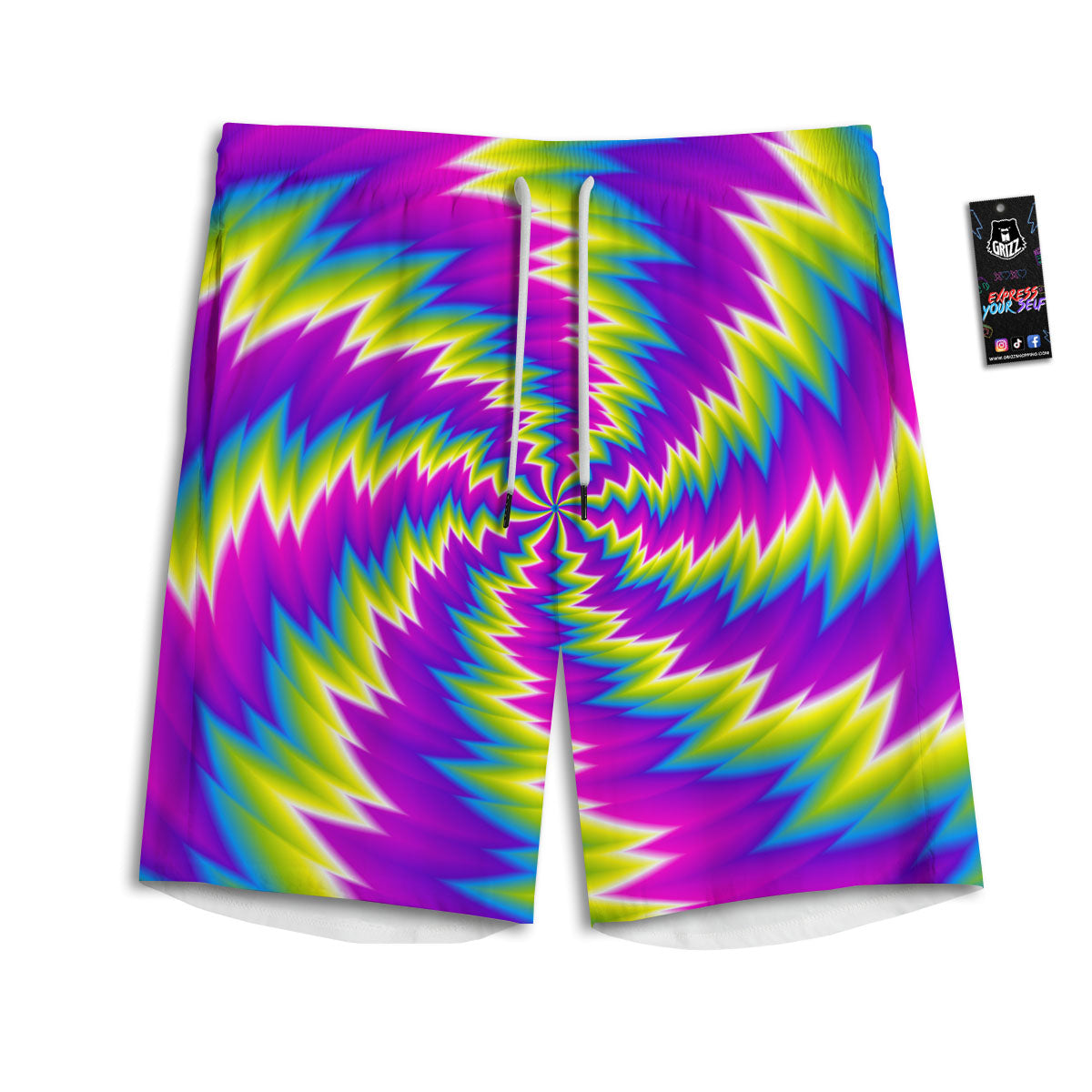 Illusion Optical Psychedelic Radiant Men's Athletic Shorts
