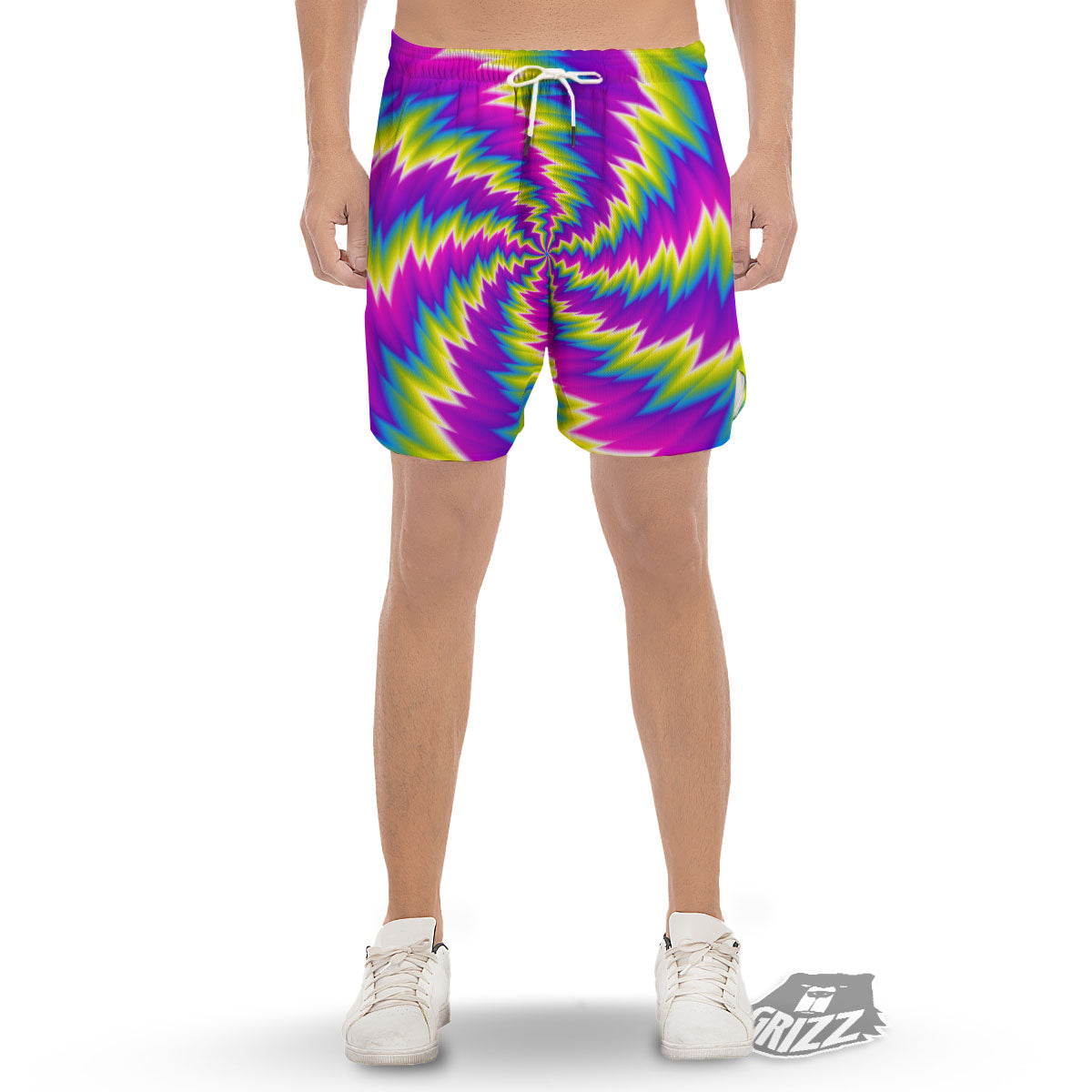 Illusion Optical Psychedelic Radiant Men's Gym Shorts-grizzshop
