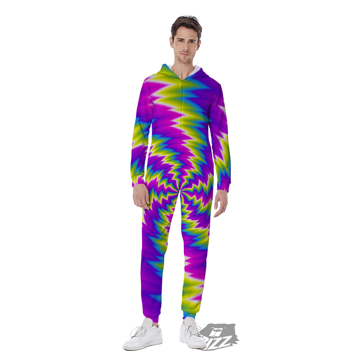 Illusion Optical Psychedelic Radiant Men's Jumpsuit-grizzshop