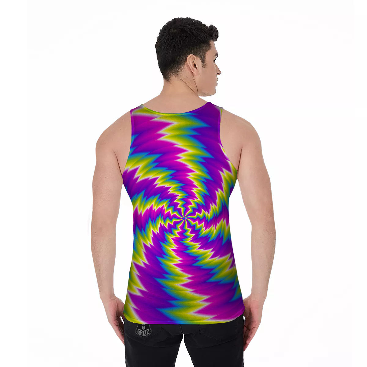 Illusion Optical Psychedelic Radiant Men's Tank Top-grizzshop