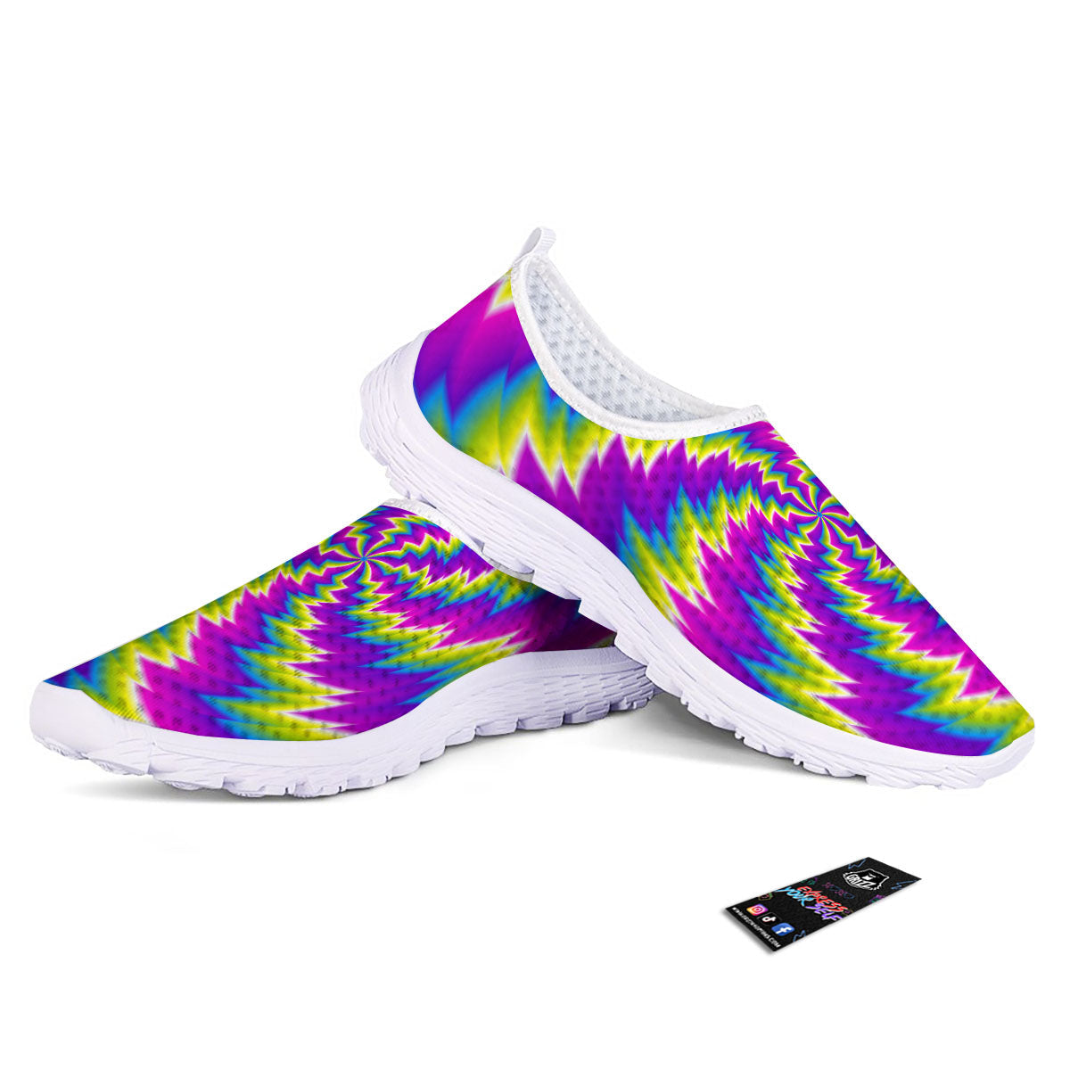 Illusion Optical Psychedelic Radiant Nurse Shoes-grizzshop