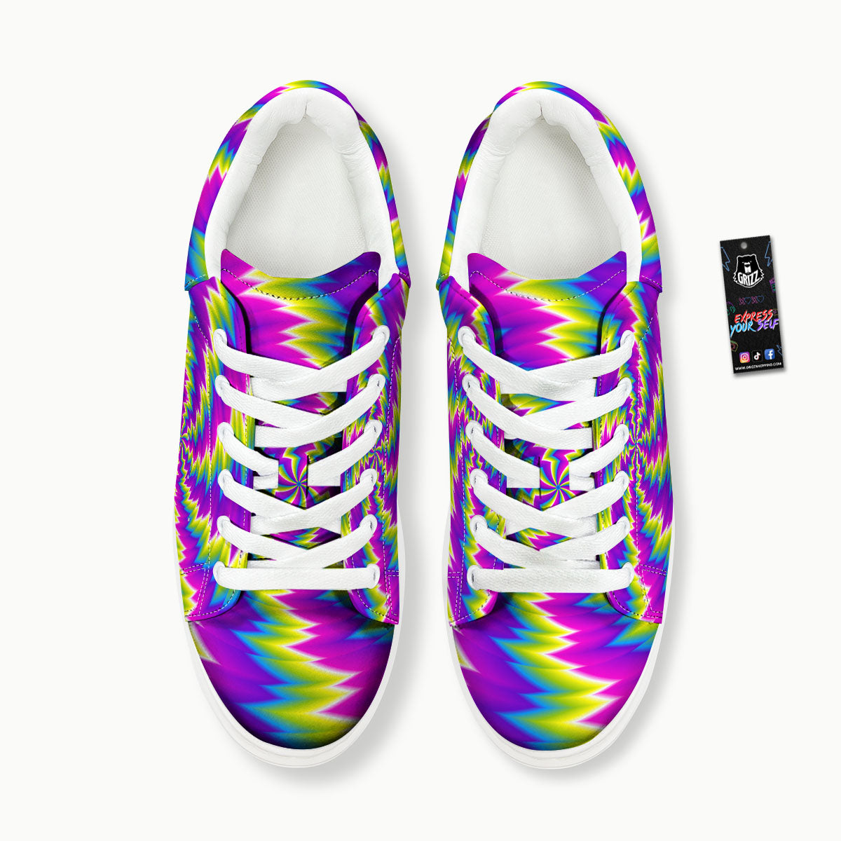 Illusion Optical Psychedelic Radiant Platform Shoes-grizzshop