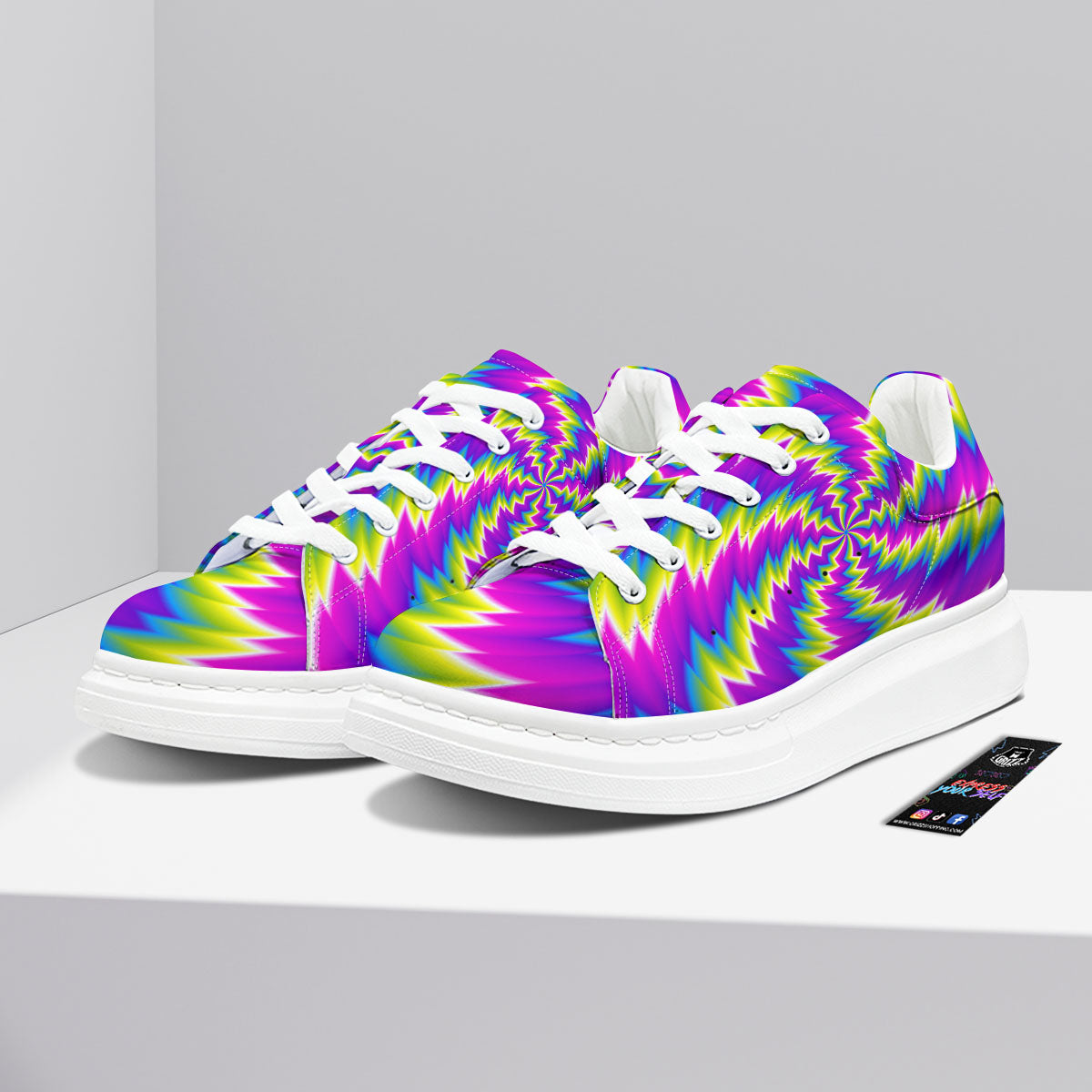 Illusion Optical Psychedelic Radiant Platform Shoes-grizzshop