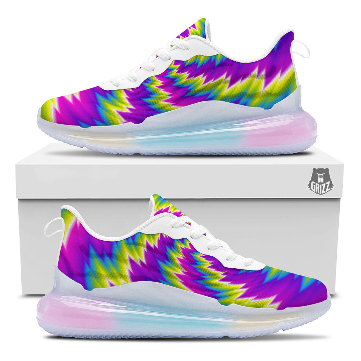 Illusion Optical Psychedelic Radiant Running Sneakers-grizzshop