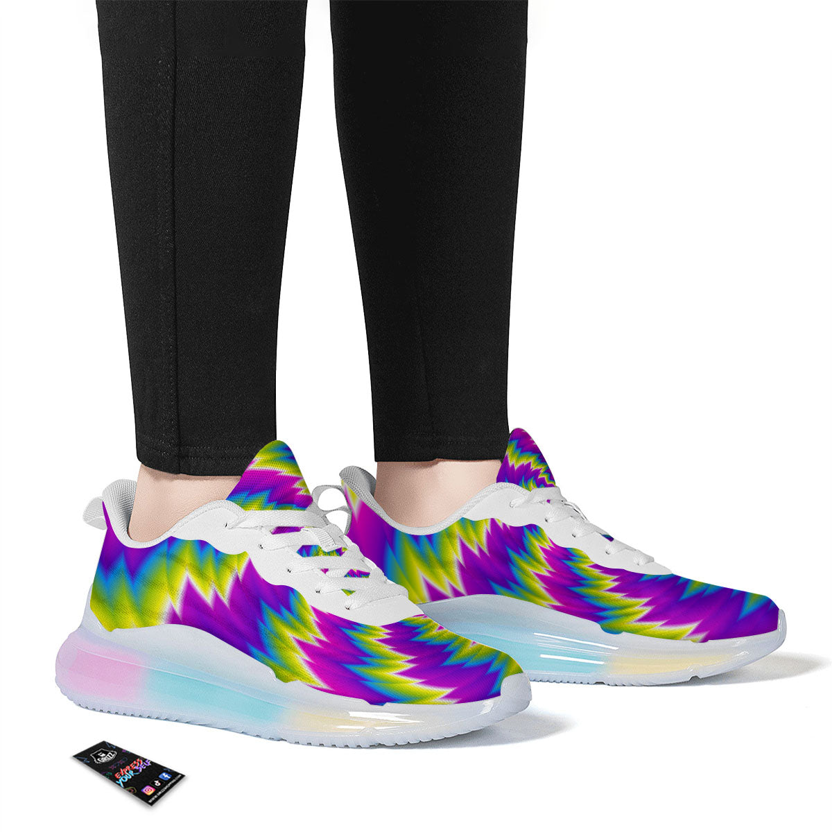 Illusion Optical Psychedelic Radiant Running Sneakers-grizzshop