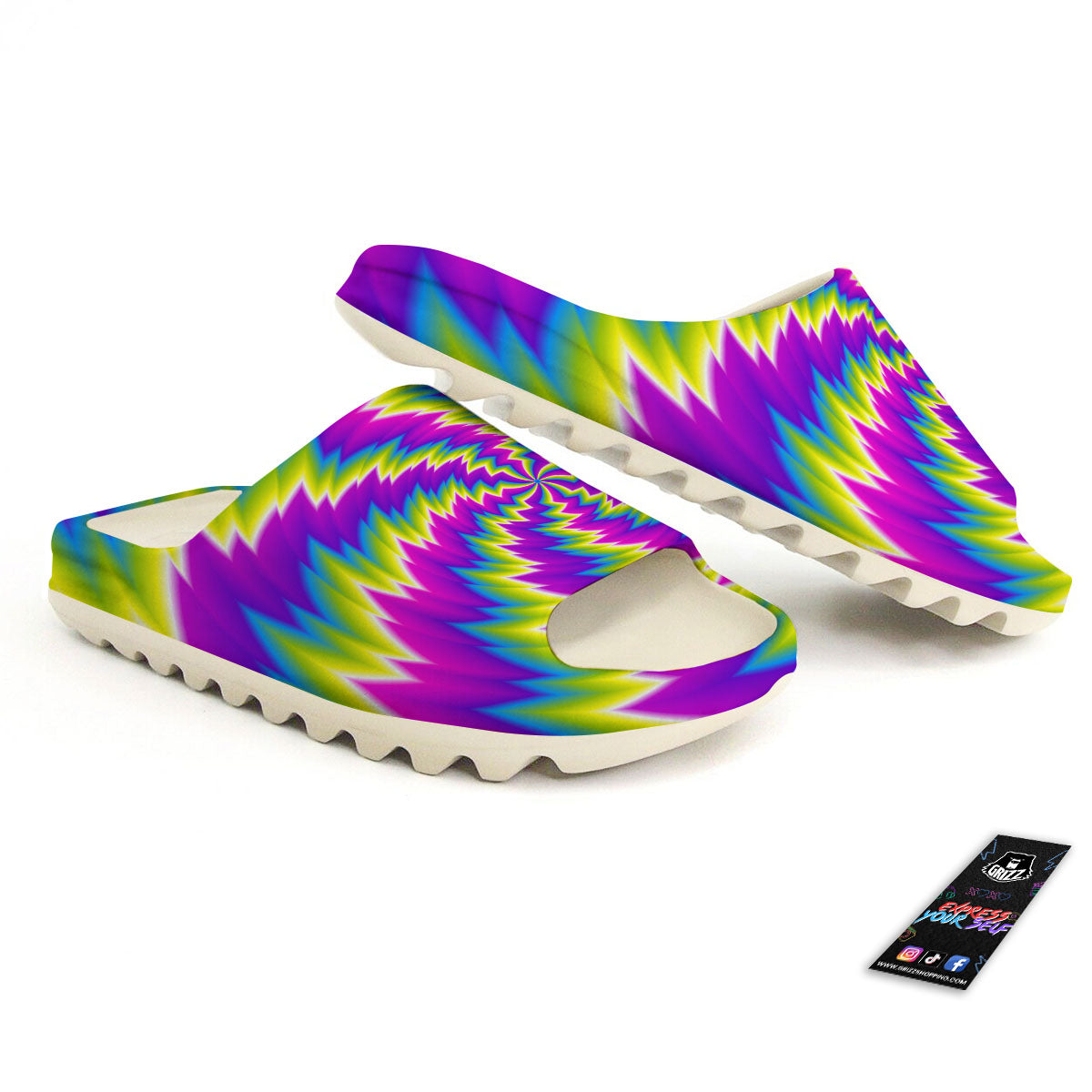 Illusion Optical Psychedelic Radiant Sandals-grizzshop